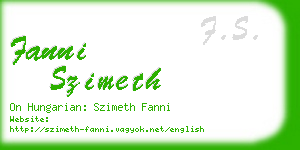 fanni szimeth business card
